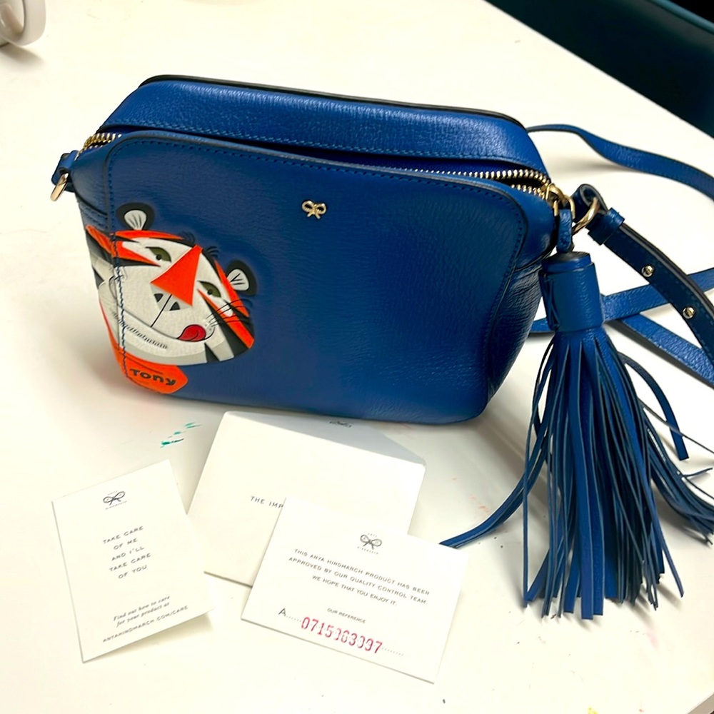 Anya Hindmarch - Perfect condition Tony the tiger electric blue bag